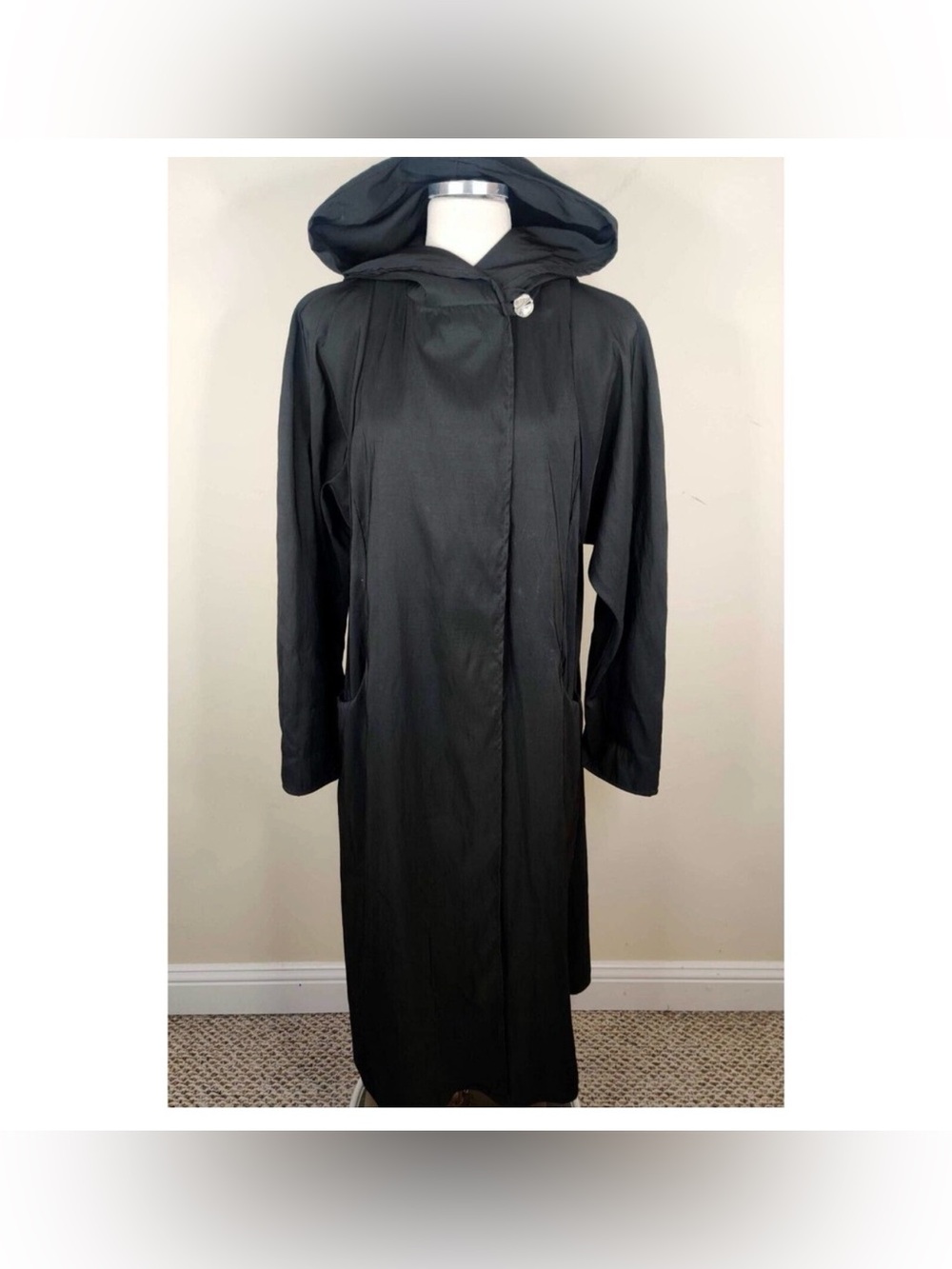 Vintage Maralyce Ferree Hooded Cloak w/Pockets & Button Cloak Cape Large USA